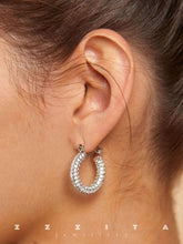 wearing Kaia Glitter Hoops